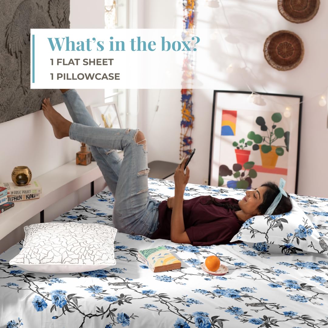 Cotton Bedsheet For Double Bed With 2 Pillow Covers - 108x108 Inches, White | Ideal For Guest Houses, & Daily Home Use King Size Bed Sheet