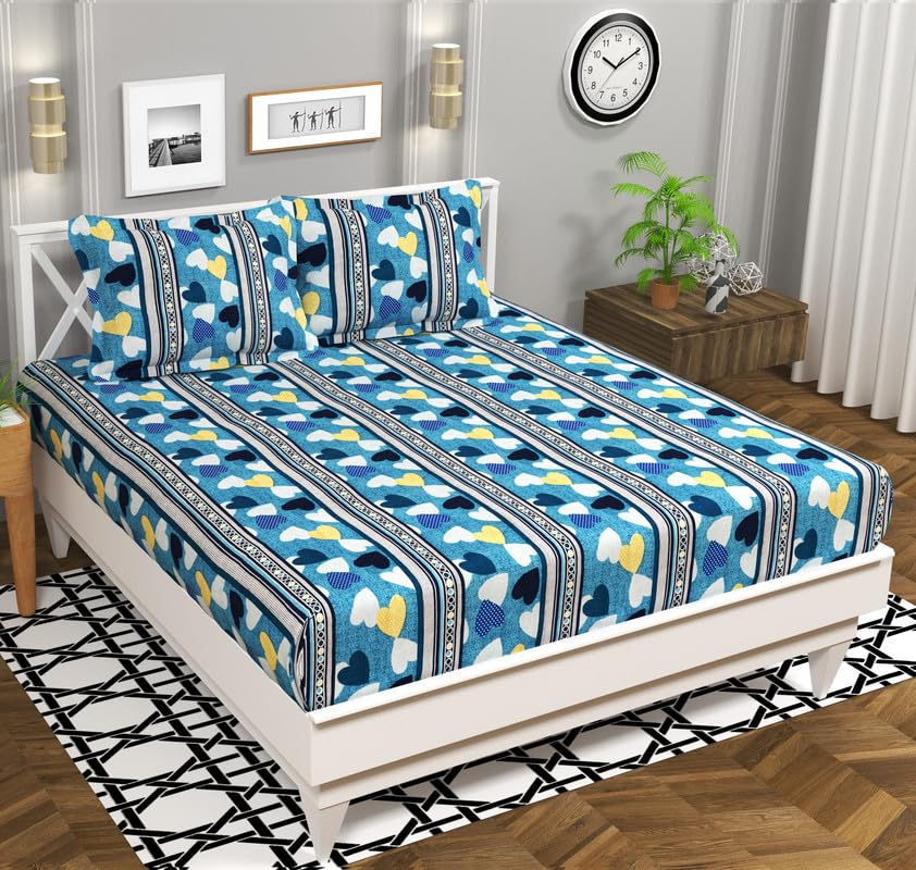 Microfiber Double Bedsheet With 2 Matching Pillow Covers | 90 X 90 Inches, Multicolor - Lightweight & Breathable Double Bed Perfect For Daily Use, Gifting, Or Guest Bedrooms