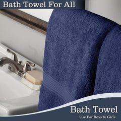 Fresh From Loom Luxury Edition Egyptian 100% Pure Cotton Bath Towel 1200 Gsm | High Water Heavy Soft Dual Stitched Bath Towel (Coffee & Blue) - 2 Pcs