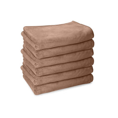 Housse Premium Microfiber Face Towel 900 Gsm | Korean Beauty Ultra Absorbent, Odour-Free, Quick Dry Face Towel (Pack Of 6) - Rustic Chestnut