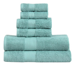 Fash Home International Micro Twist 2 Bath +2 Hand + 2 Face Towel 1200 Gsm | Pack Of 6 (Denim Blue)