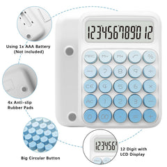 Upiho Blue Calculator, Basic Office Calculator, Desktop Calculator 12 Digit With Large LCD Display For Office Supplies With Sensitive Button