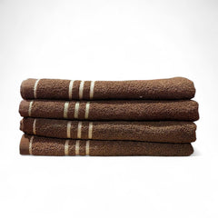 100% Cotton Hand Towel 800 Gsm | Ultra Absorbent & Anti-Bacterial Super Soft Gym & Workout Towels (Brown) - 4 Piece