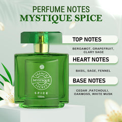 JD International Mystique Spice Perfume For Men - 100ml, 3.4 Fl.oz. | French Secret | Long Lasting Fragrance