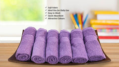 Caslino Small Cotton Face Towels 2000 Gsm | Soft & Absorbent Towel For Women & Men - Purple (Set Of 24)