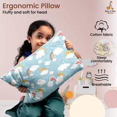 Premium Baby Pillow For Kids, Super Soft Cotton Kids Cushion - 12 X 18 Inches | For 5 Years Old Kids, Adorable Animal & Cartoon Prints | Bed Pillow, Washable, Easy To Care - Pillow 12
