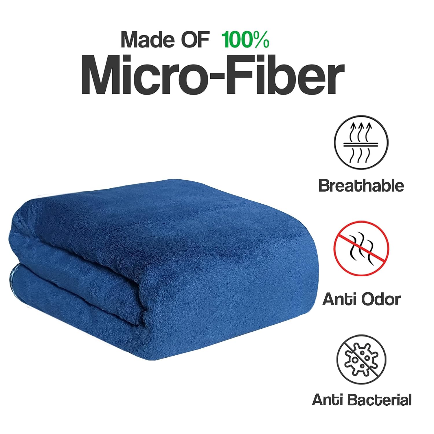 Urbanleaf Microfiber Large Bath Towel Quick Dry Super Absorbent Bath Towel | Towel For Bath, Travel, Gym, Beach, Pool, And Yoga (Navy Blue)