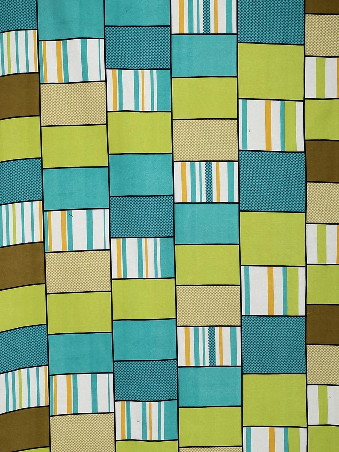 1 Double Bedsheet With 2 Pillow Covers - 85 X 86 Inches, Green & Sky Blue | Long-Lasting Color Comfortable Fabric Bedsheet
