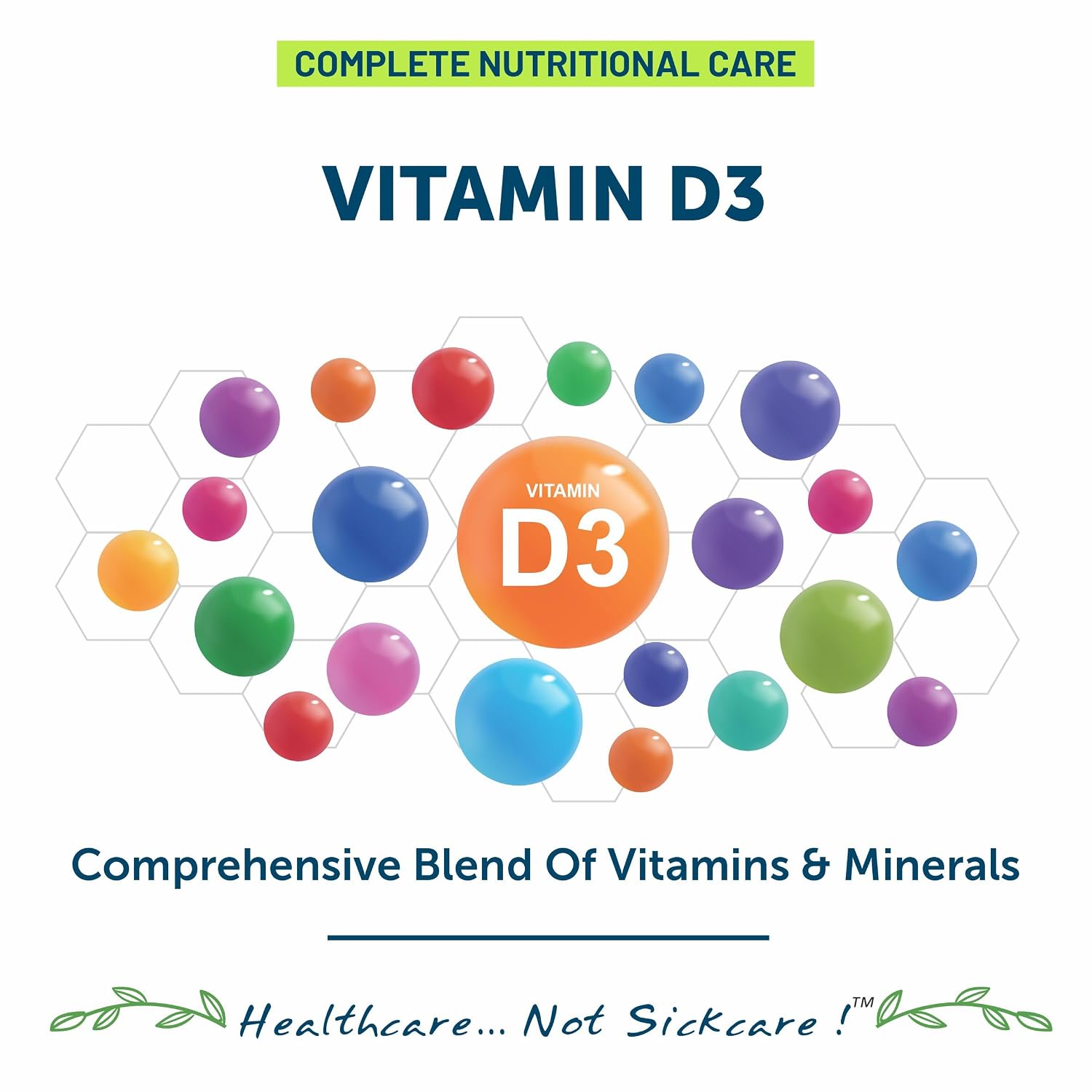 Bliss Welness Vitabliss Vitamin D3 For Healthy Immune System And Bone, Teeth & Heart Health | 60 Tablets , 100gm 0.2lbs
