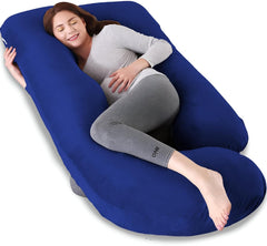 Pregnancy Pillow, Maternity Body Pillow For Sleeping, G Shaped Pillow, Dark Blue - 55 Inch | Full Body Pillow, Lightweight, Foldable, Breathable, Removable Cover, Adjustable Pillow