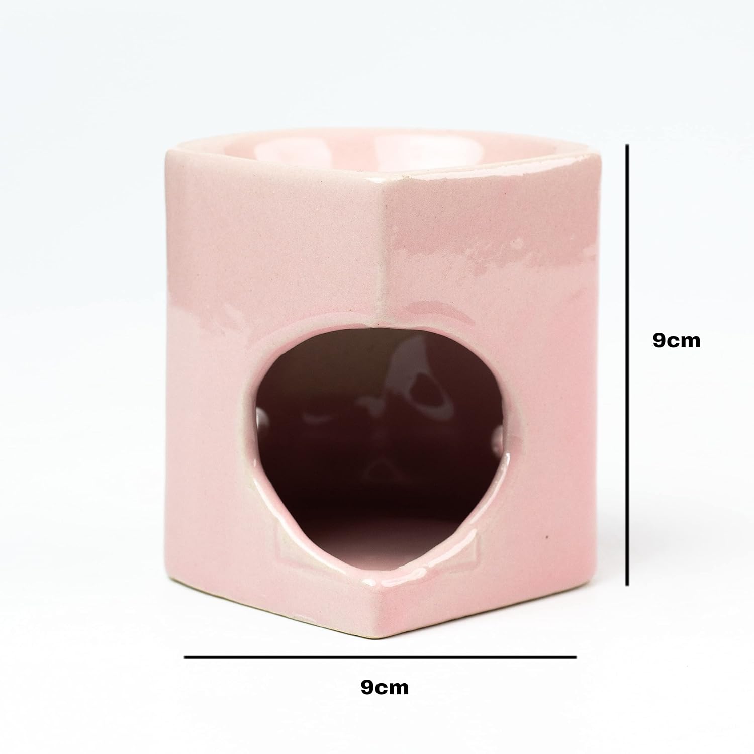 PINK HANDCRAFTED SMALL CERAMIC BURNER WITH 1 T-LIGHT CANDLE FOR HOME DECORATION