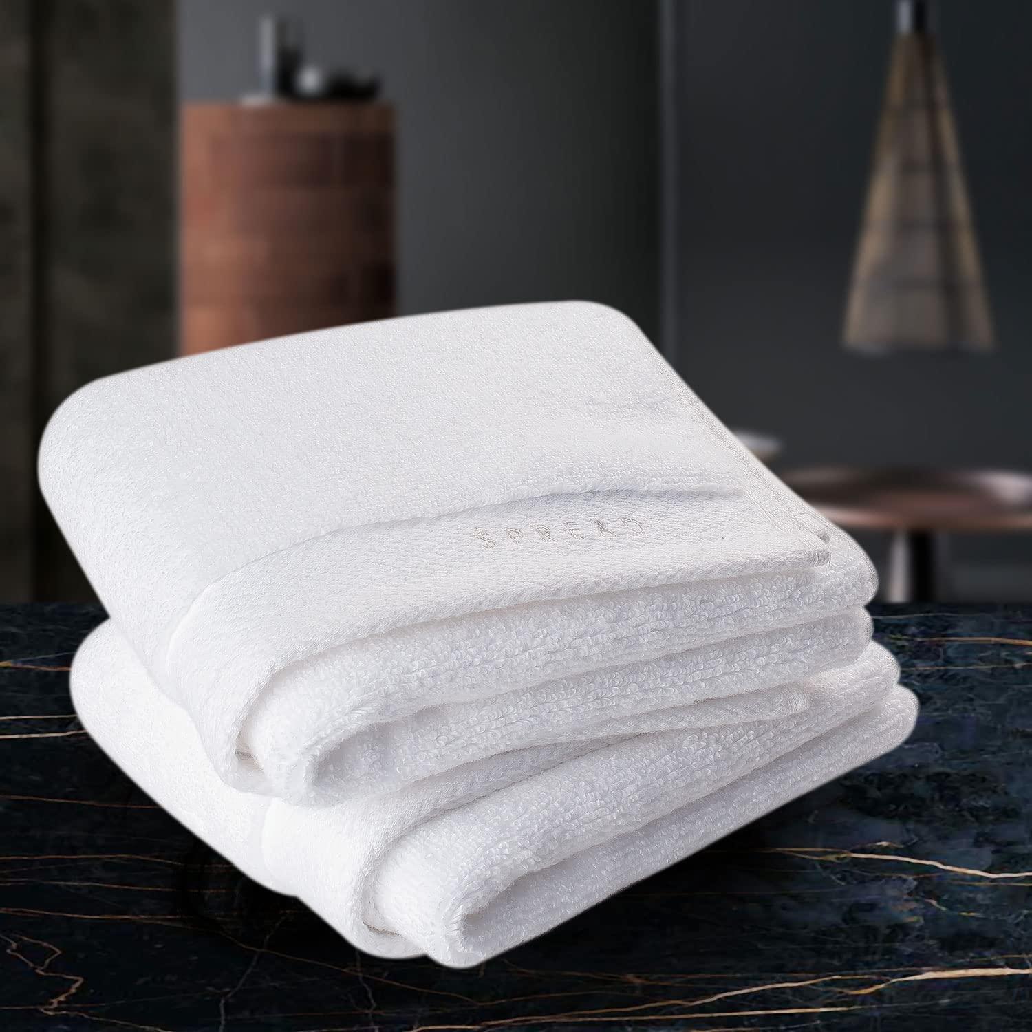 Spread Spain Resort Luxury Cotton Hand Towel 750 Gsm Maximum Softness & Absorbency, Ultra-Durable For Luxury Hotel & Spa Quality Hand Towel- White (2 Piece)