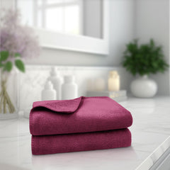 Sassoon Venir Microfiber 2 Piece Hand Towels 450 Gsm | Absorbent & Quick Dry Multipurpose Hand Towels (Chestnut)