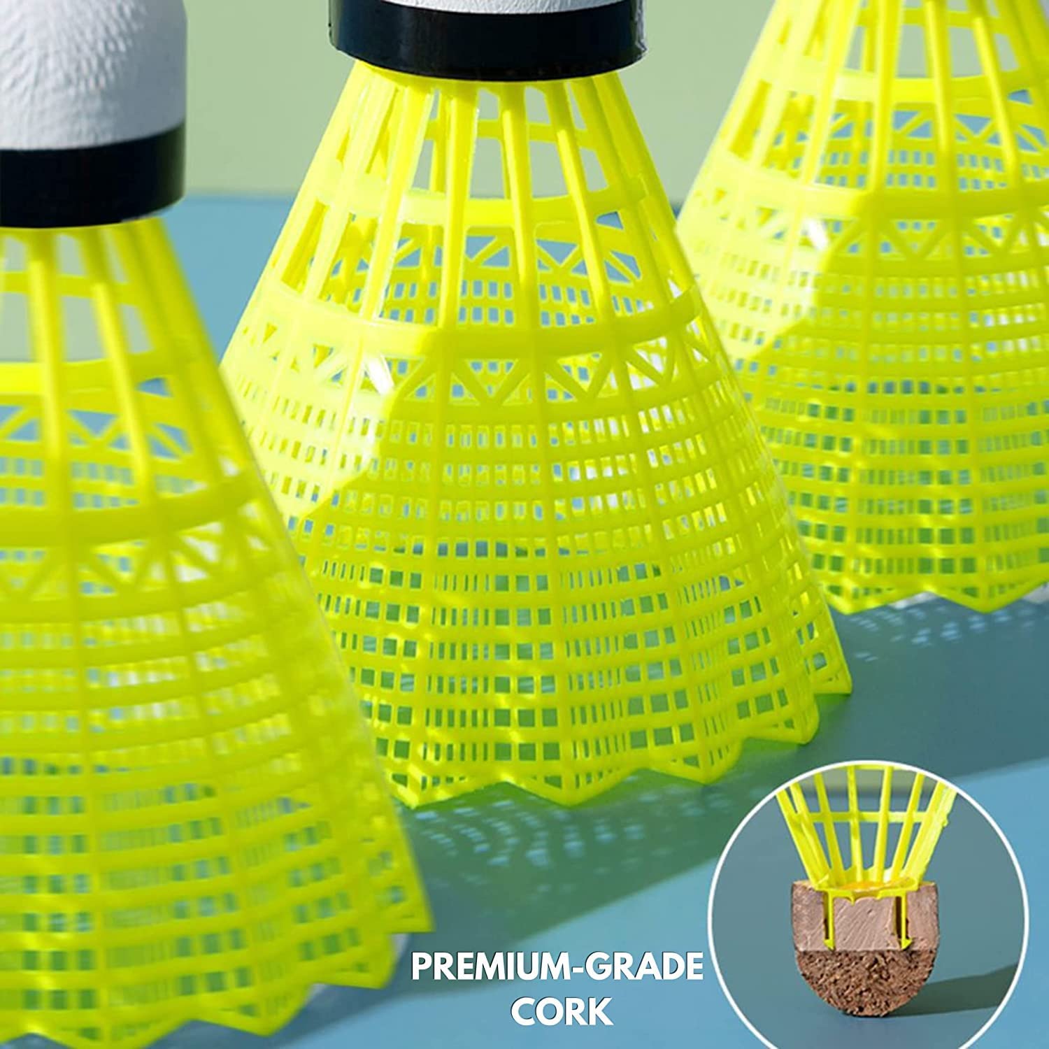 Sarasi Plastic Badminton Shuttlecock For Kids & Adult | Yellow , Pack Of 2 | Special Feature - Non - Toxic