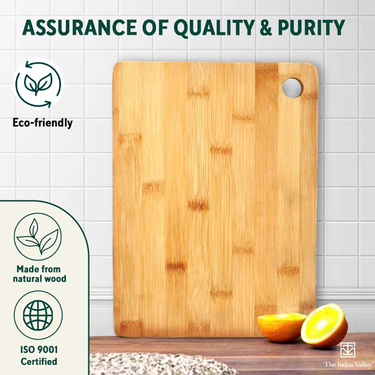 Bamboo Wood Chopping & Cutting Board For Chopping Vegetables, Fruits, Meat, Serving Platter, Small 28 Cms, 0.35 Kg - Bamboo Wood Rectangle Chopping Board