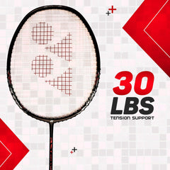 Yonex ASTROX LITE 37i Strung Graphite Badminton Racket For Intermediate Players | 30 Lbs Tension, 5u G4, Colour - Black