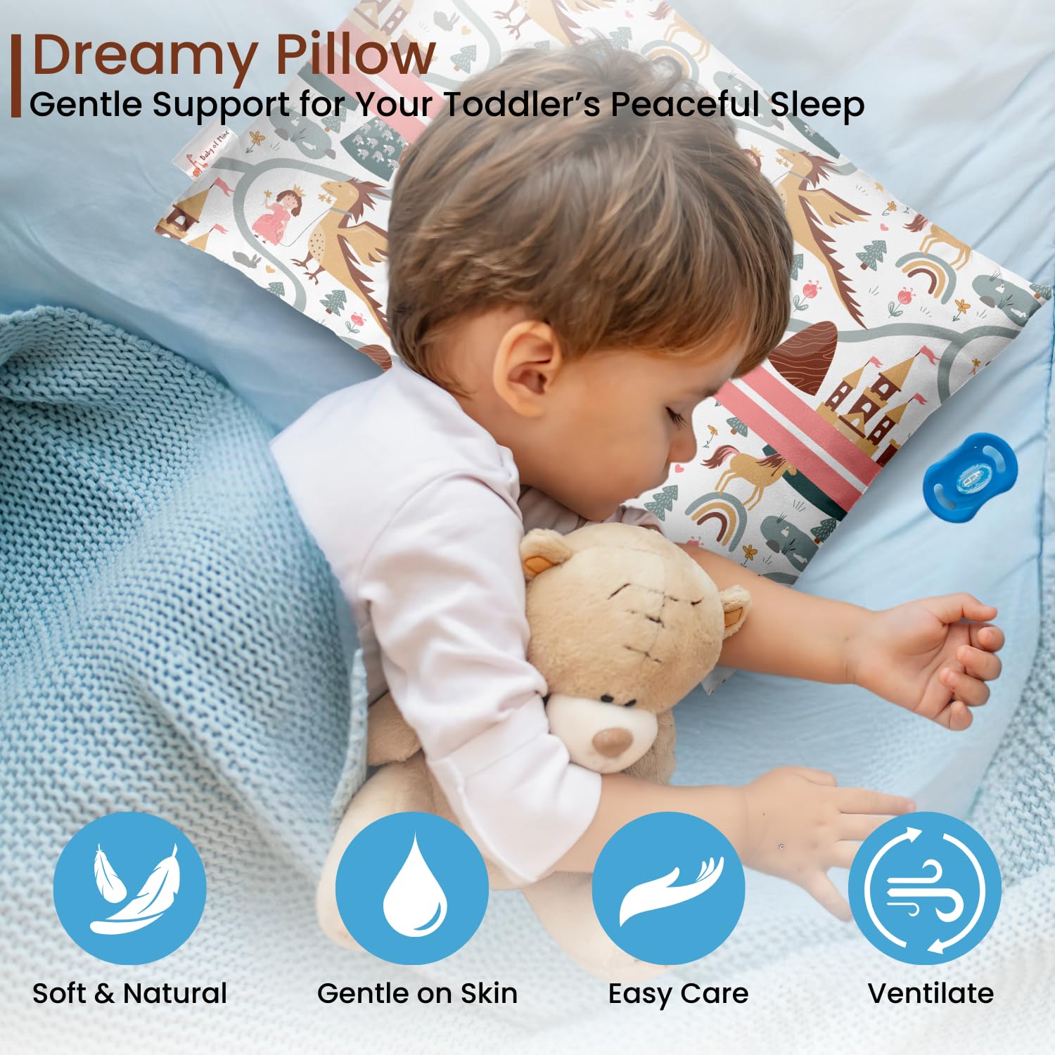 Personalized Pillow For Kids, Super Soft Cotton Kids Cushion - 12 X 18 Inches | Custom Name, For 5 Years Old Kids, Adorable Prints | For Head, Neck Support Baby Pillow - Pillow 16