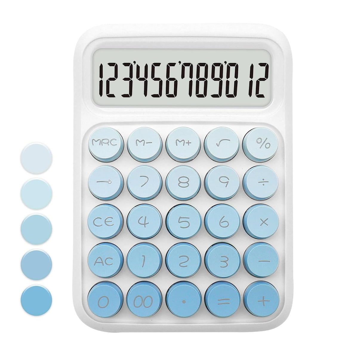 Upiho Blue Calculator, Basic Office Calculator, Desktop Calculator 12 Digit With Large LCD Display For Office Supplies With Sensitive Button