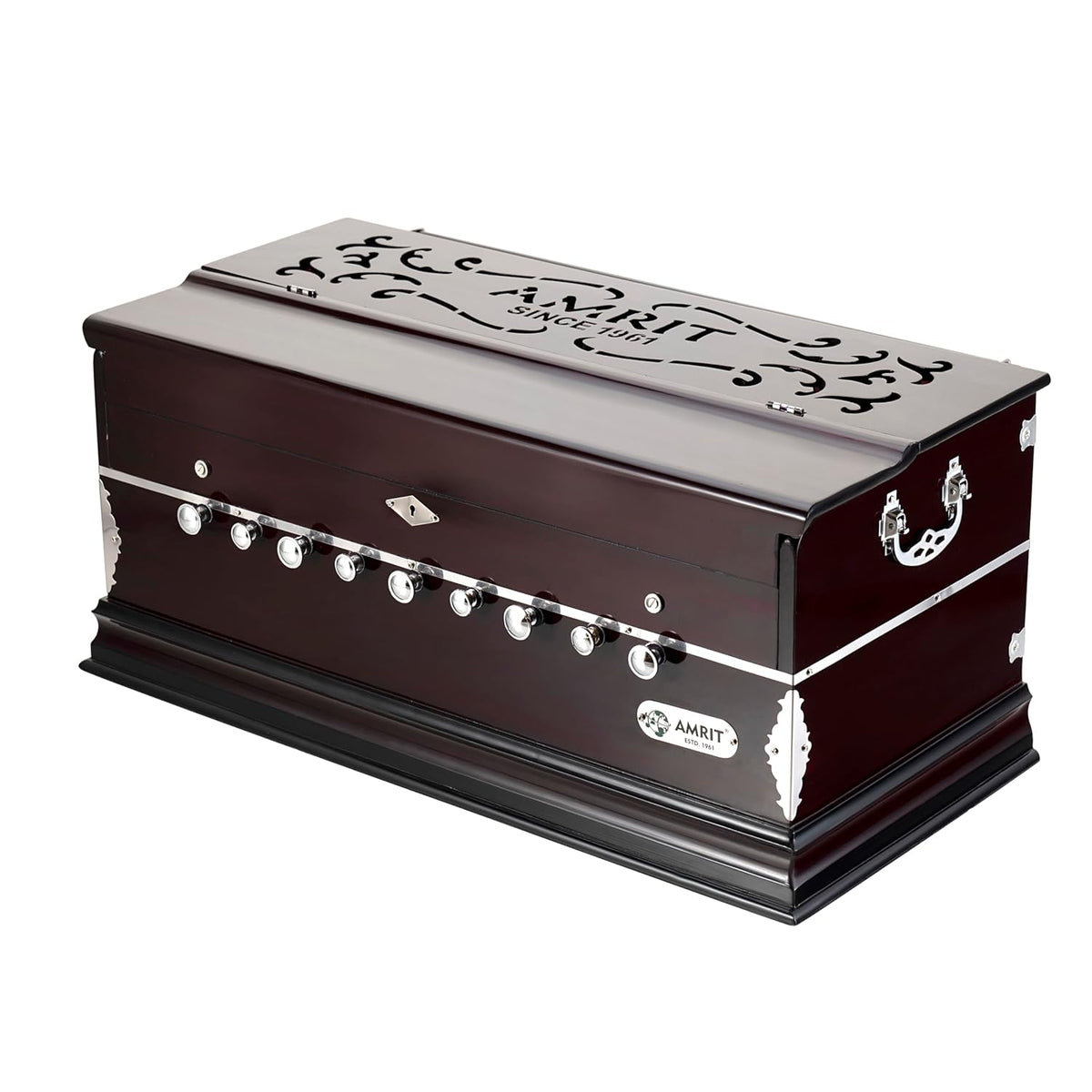 Musical Instrument Harmonium With Padded Bag - 9 Stopper, Two Reeds (Bass- Male), 42 Keys, Right Coupler, Multi Fold Bellow