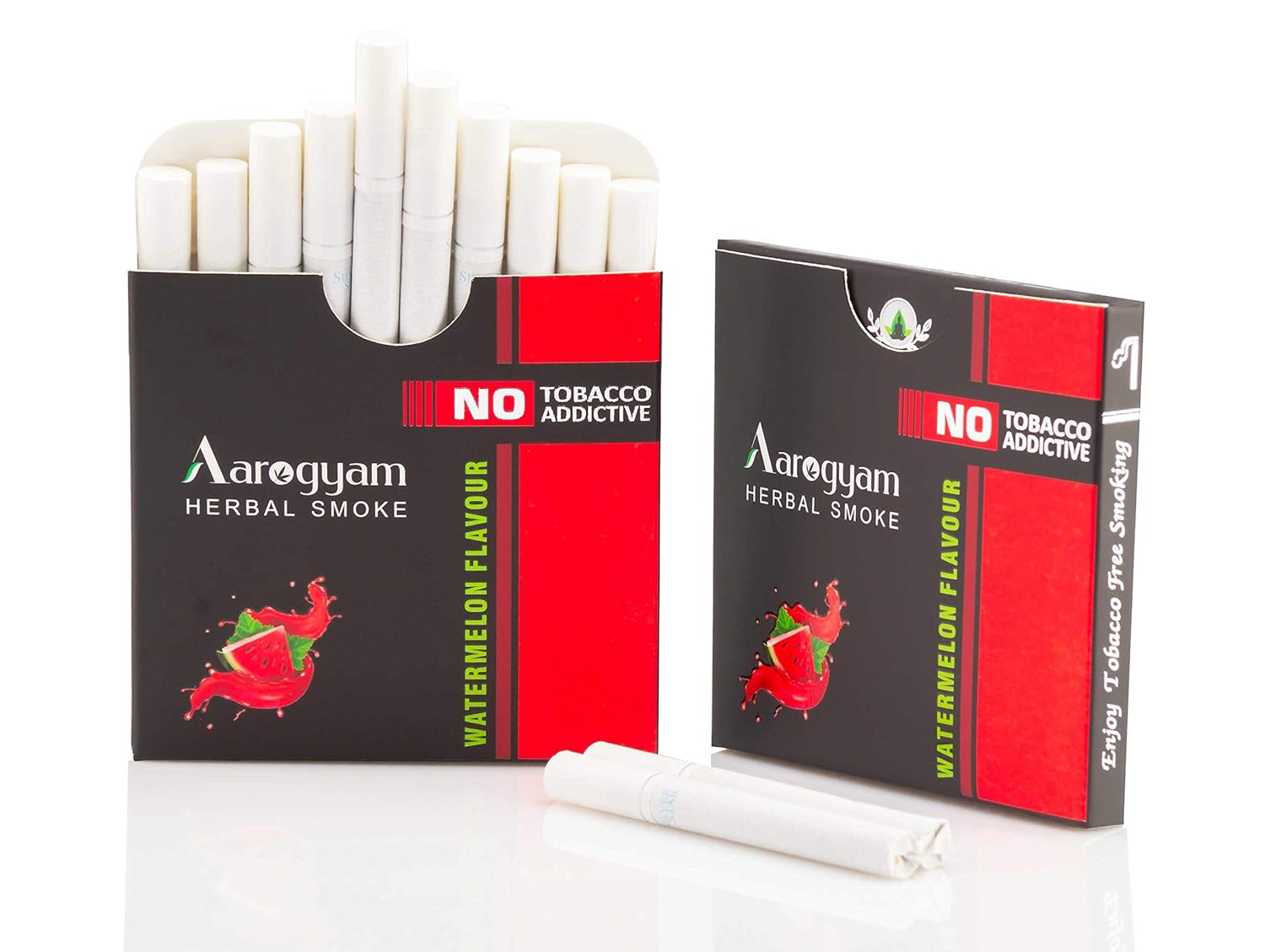 Aarogyam Herbals Tobacco & Nicotine Free Herbal Flavored Cigarette For Relieve Stress And Mood Enhance Product - Muskmelon, Watermelon, Mint Flavour - Pack Of 3 30 Sticks