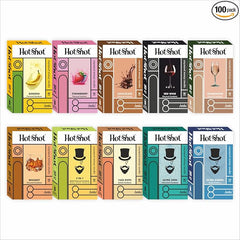 Hotshot Condom Men 100 Pack - Multi-flavored, Ultra Thin, Ribbed & Dotted, Extra Time (Set Of 10)