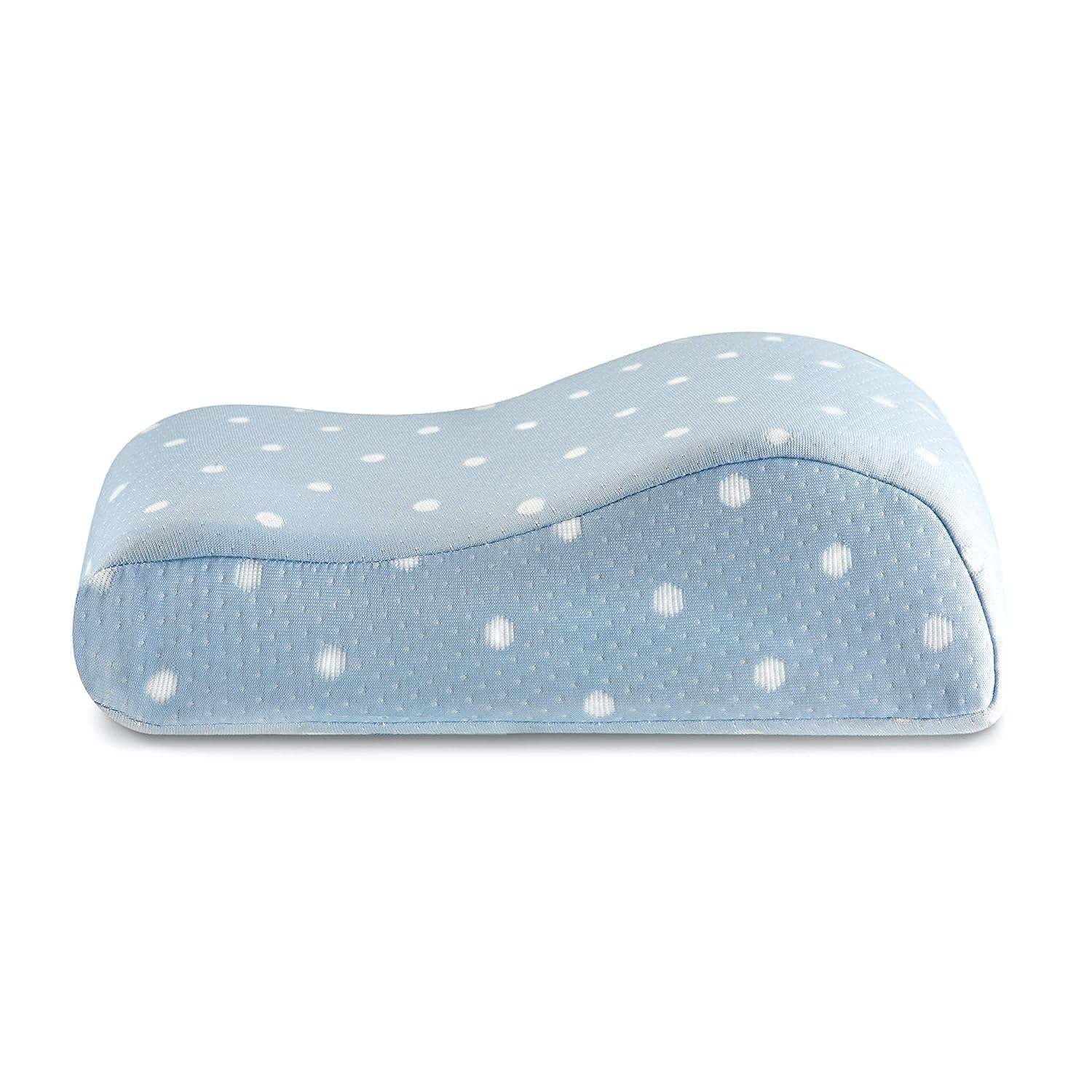Memory Foam Pillow, Mini Contour Travel Pillow With Cover, Blue - 12 X 10 Inch | Special Ergonomic Design, Comfortable, Neck & Shoulder Support - Pack Of 1