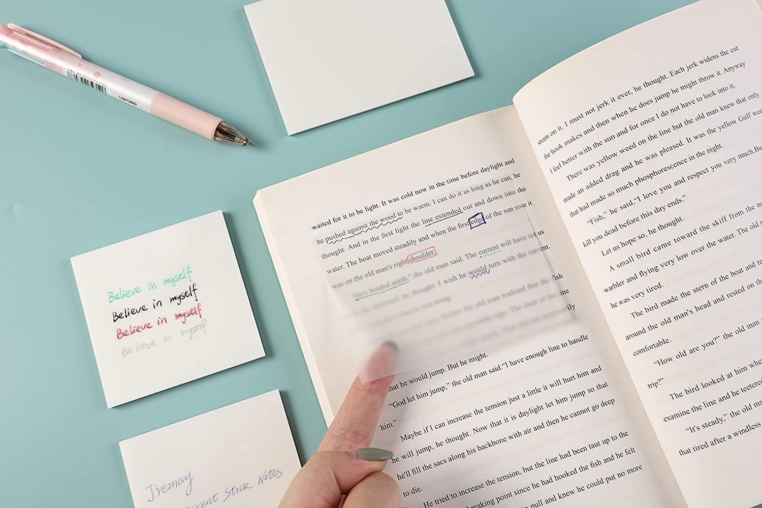 Transparent Sticky Notes Pad 3 X 3 Inch, For Books Message Reminder, Sticky Notes - 150 Sheets
