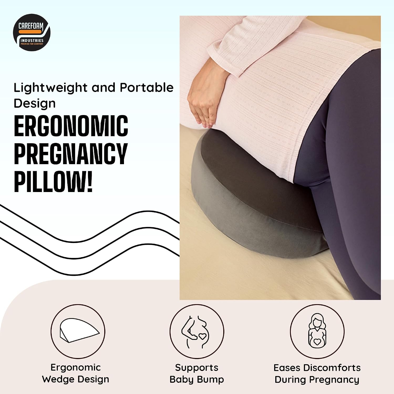 C Shape Full Body Pillow, Pregnancy Pillows For Sleeping, Half Moon, Dark Grey | Maternity Pillows For Back, Hips, Legs, Belly | For Pregnant Women With Removable, Washable Velvet Cover