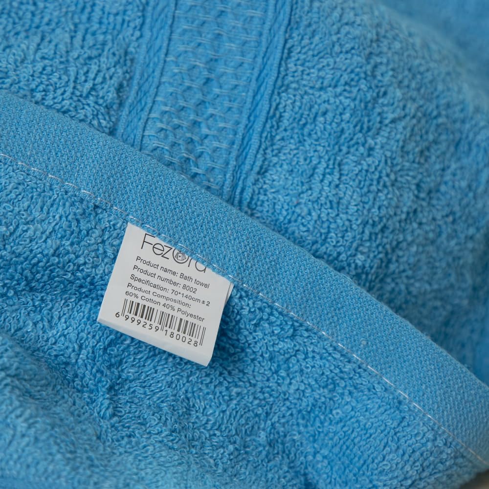 Fezora 100% Cotton Bath Towel 450 Gsm | Ultra Soft, Quick Dry, High Absorbency, Skin-Friendly Large Size Bath Towel (Light Blue)