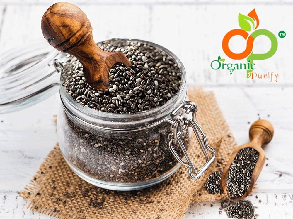 Organic Purify Chia Seeds Premium Raw Chia Seeds For Eating, Healthy Snack , Bones And Muscles With Calcium - Rich Chia Seeds | 1800gm 3.9lbs