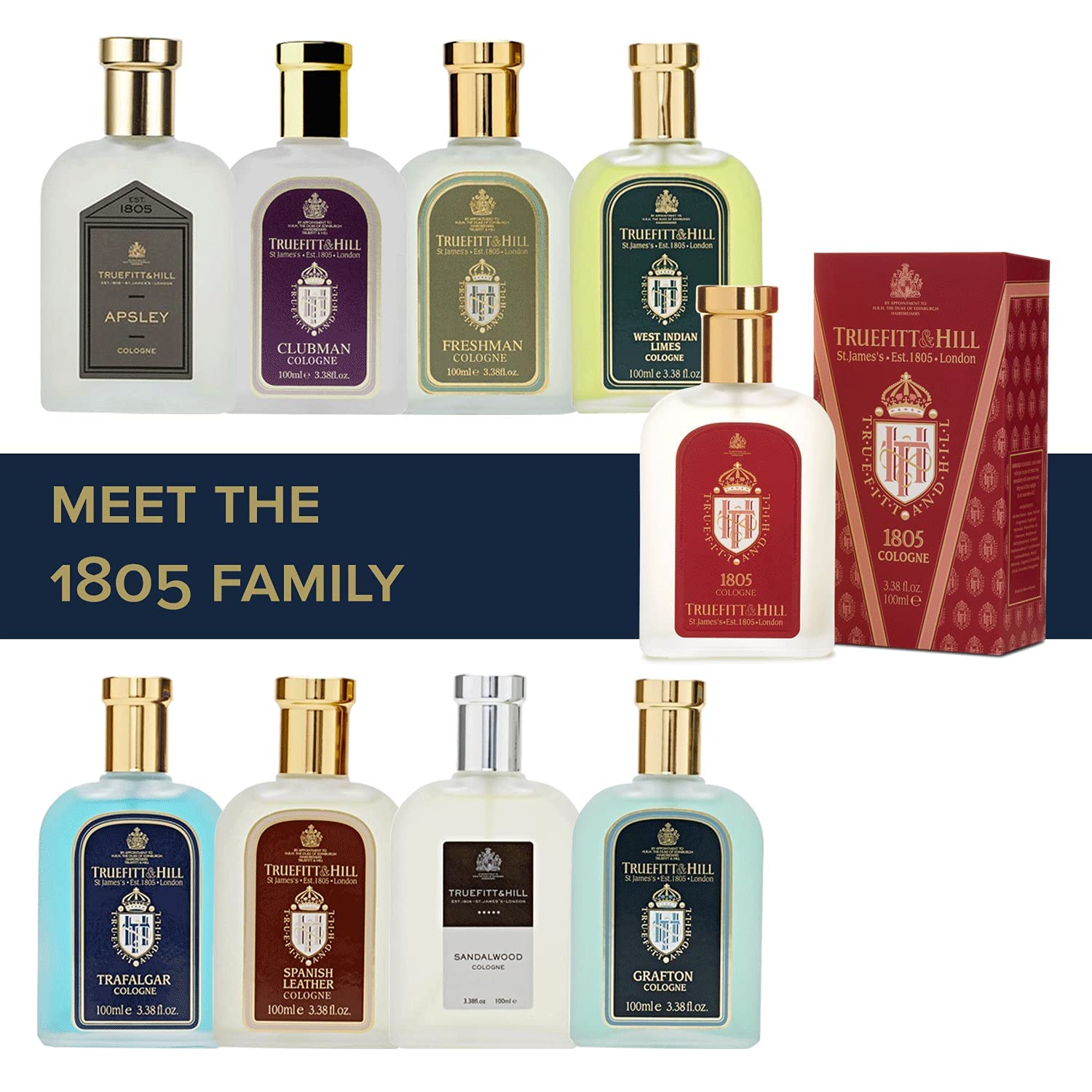 Truefitt & Hill  Cologne Perfume For Men 100ml - 3.3 Fl.oz.  | Fresh And Oceanic Long - Lasting Fragrance | Top Notes Of Bergamot And Cardamom