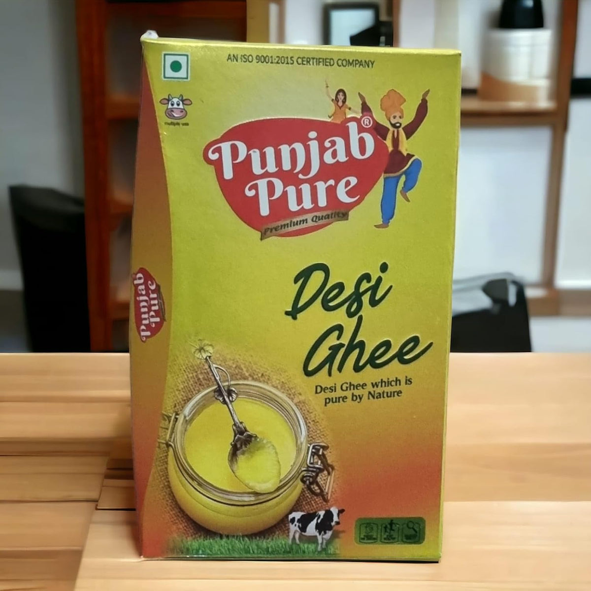 Pure Desi Cow Ghee By Punjabpure | Homemade & Fresh Prepared Using Traditional Method Desi Cow Ghee Good For Chapatis, Parathas | (1 Litre) 33.8 Ounce | Box Pack