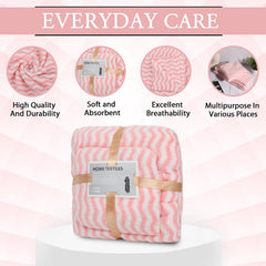 Homecloud Ultra Soft 300 Gsm Bath Towel Set | 3x Softer Than Cotton Towels Ziczac Pink | Highly Absorbent & Ultra Fast Dry | Set Of 2 (1 Bath + 1 Face Towel)