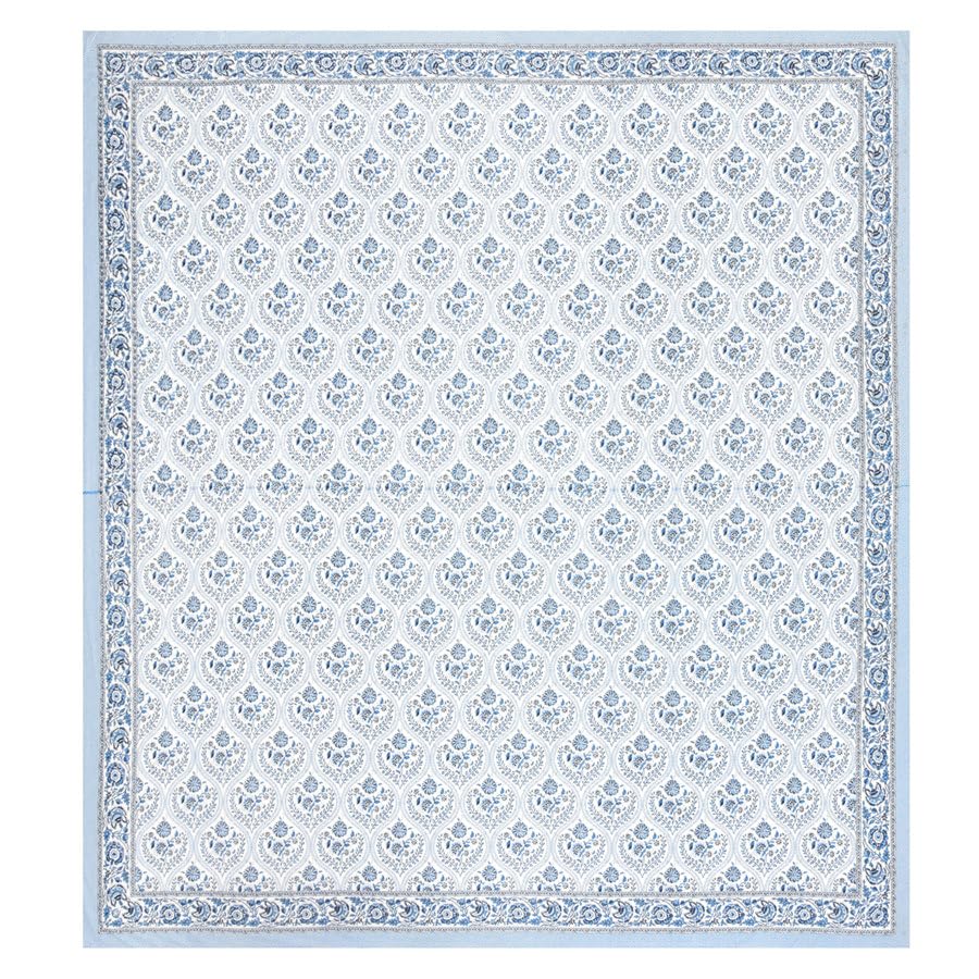 100% Cotton King Size Bedsheet For Double Bed With 2 Pillow Cover - 108 X 108 Inches, Blue & White | Extra Soft & Wrinkle Free | Perfect Gifting Wedding, Housewarming Or Festival