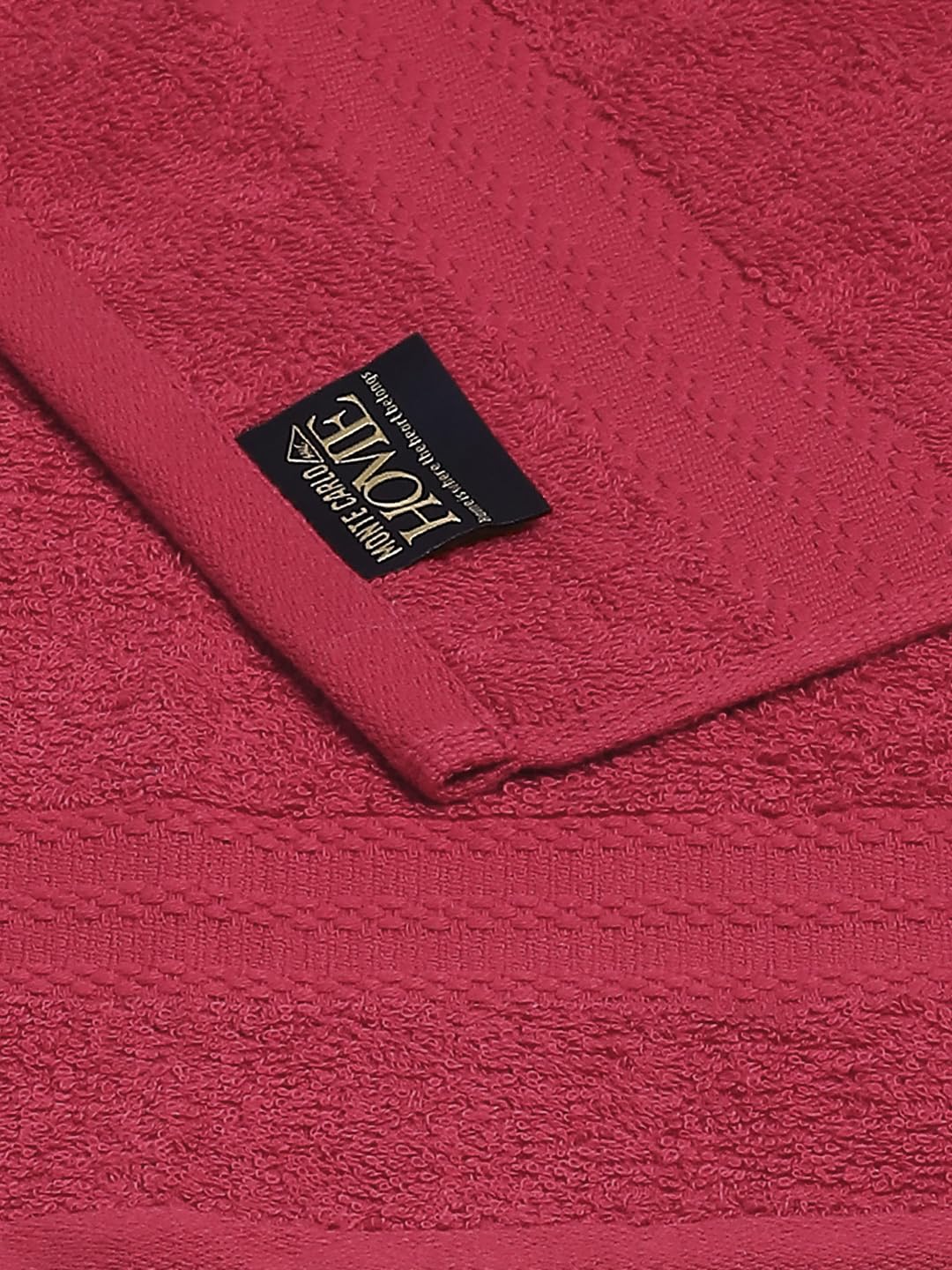 Monte Carlo Solid 2 Bath Towel & 2 Hand Towel 1400 Gsm (Dark Red)