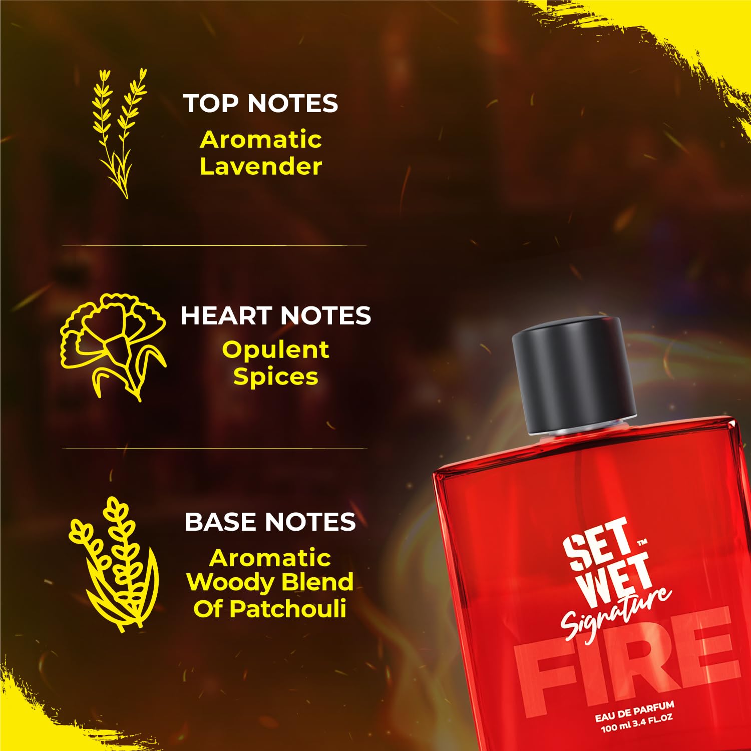 Set Wet Fire Perfume For Men 100ml 3.4 Fl.oz. | Woody Long Lasting Perfume For Men | Gift For Men | Best Date Night Fragrance