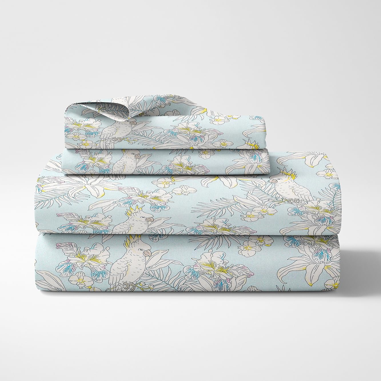 Bedsheet King Size 100% Pure Cotton Floral Sheet With 2 Pillow Covers | 108 X 108 Inches, Sky Blue & Yellow | Perfect For Gifting On Weddings, Housewarmings, Or Anniversaries