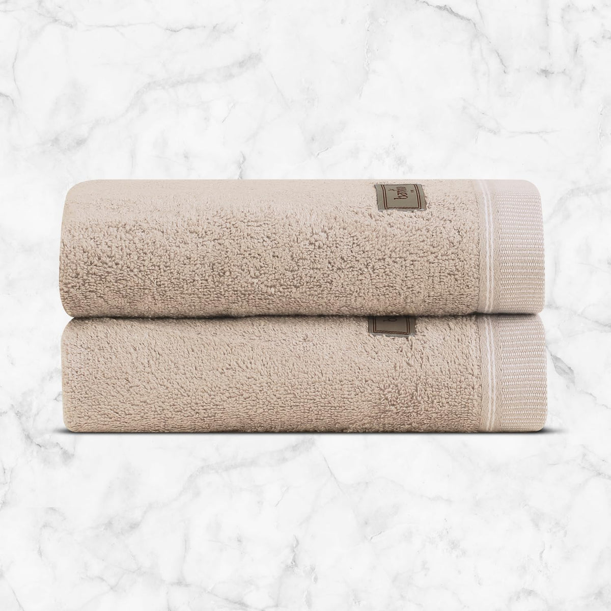 Spread Spain Bamboo Hand Towel 360 Gsm | Ultra Soft Absorbent & Quick Dry Towel For Daily Use, Gym, Pool, Travel, Sports & Yoga Set of 2 (Sand)