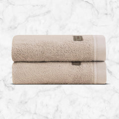 Spread Spain Bamboo Hand Towel 360 Gsm | Ultra Soft Absorbent & Quick Dry Towel For Daily Use, Gym, Pool, Travel, Sports & Yoga Set of 2 (Sand)