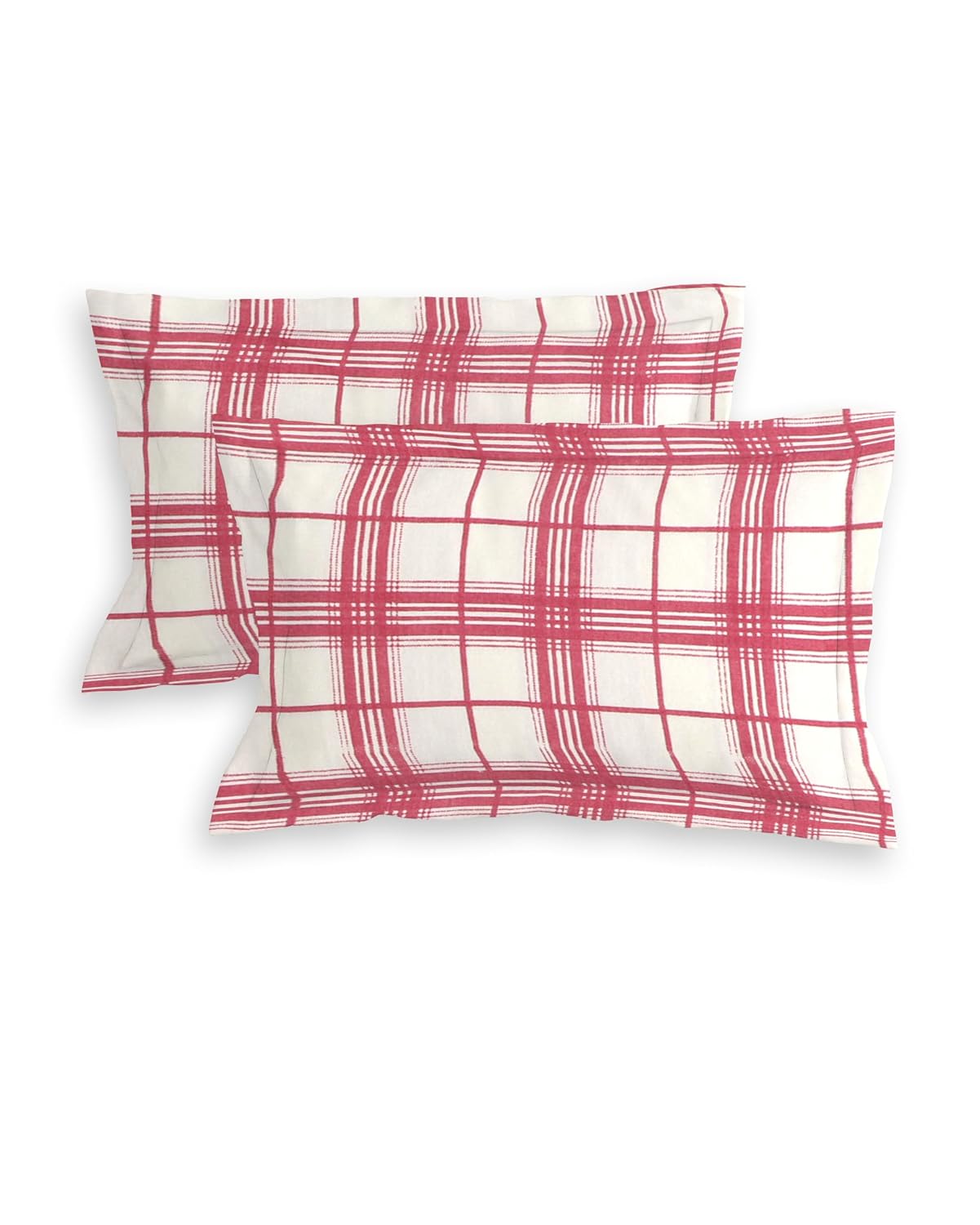 Super Soft Cotton Feel Bedsheet For Double Bed King Size With 2 Pillow Covers | 100 X 108 Inches, Off White & Pink | Perfect For All Season Comfort
