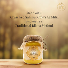 Organic A2 Desi Cow Ghee By Earth And Essentials | Natural & Healthy Danedar Ghee Ideal For Body Joint Pain | (500ml) 16.9 Ounce | Jar Pack