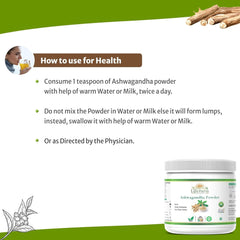 Life Farm Organics Ashwagandha Powder Helps Boost Strength, Stamina & Energy, Stress Relief Mental Calmness & Anxiety Issues Ashwagandha Root Powder | 150gm 0.3lbs