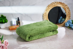 Fezora Microfiber Bath Towels 296 Gsm, | Extra Soft Plush & Quick Dry High Absorbency With Large Size Towels For Bathing (Pista Dark)