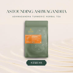Luxmi Estates Ashwagandha Turmeric Ginger Herbal Tea Bags 100gm, 3.5 Ounce - 50 Cups Bulk Pack | Certified USDA Organic Herbal Tea Bags For Stress Support