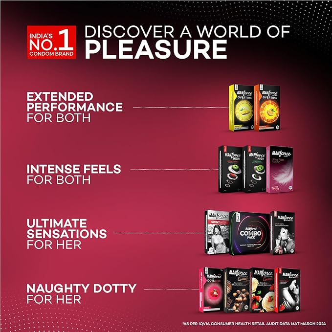 Manforce Litchi Flavoured Extra Dotted Condoms For Men | 10 Pcs| Lubricated Latex For Her Pleasure