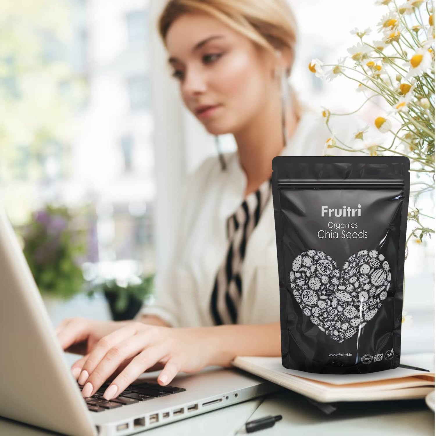 Fruitri Premium Chia Seeds For Weight Manangement Rich In Omega - 3, Supporting Digestive Health & Boost Immunity | 1 Kg 2.2lbs