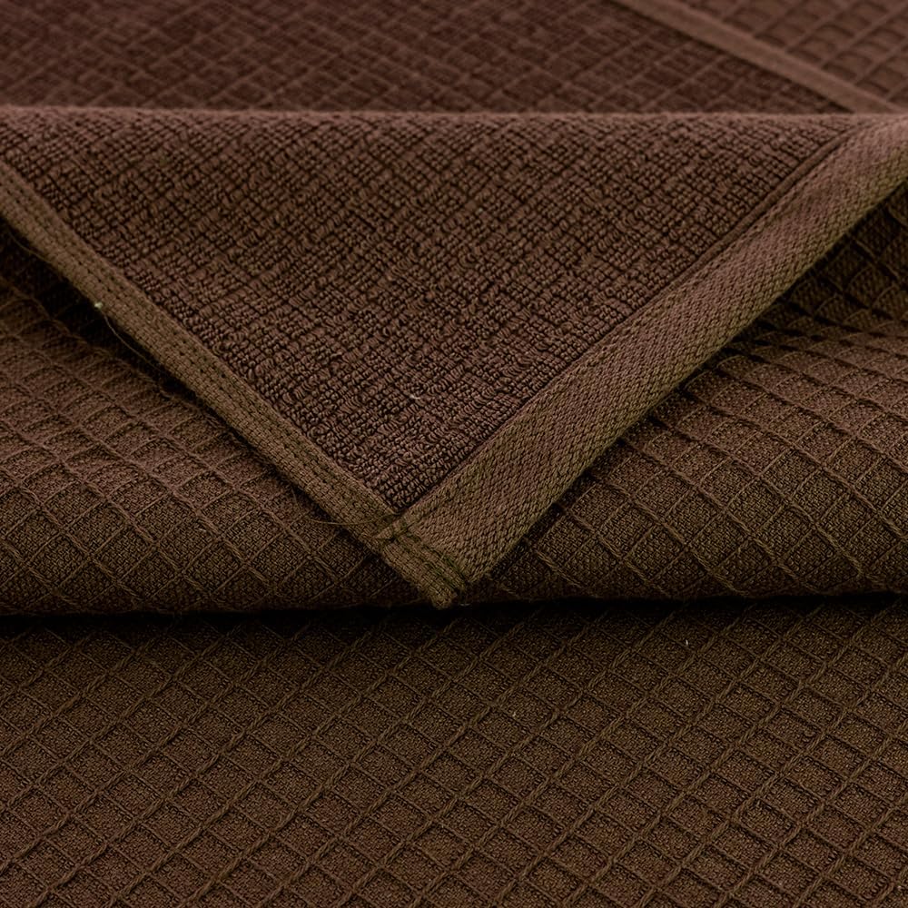 Casa Copenhagen Egyptian Cotton Waffle Large Size Bath Towel 500 Gsm (Brown)