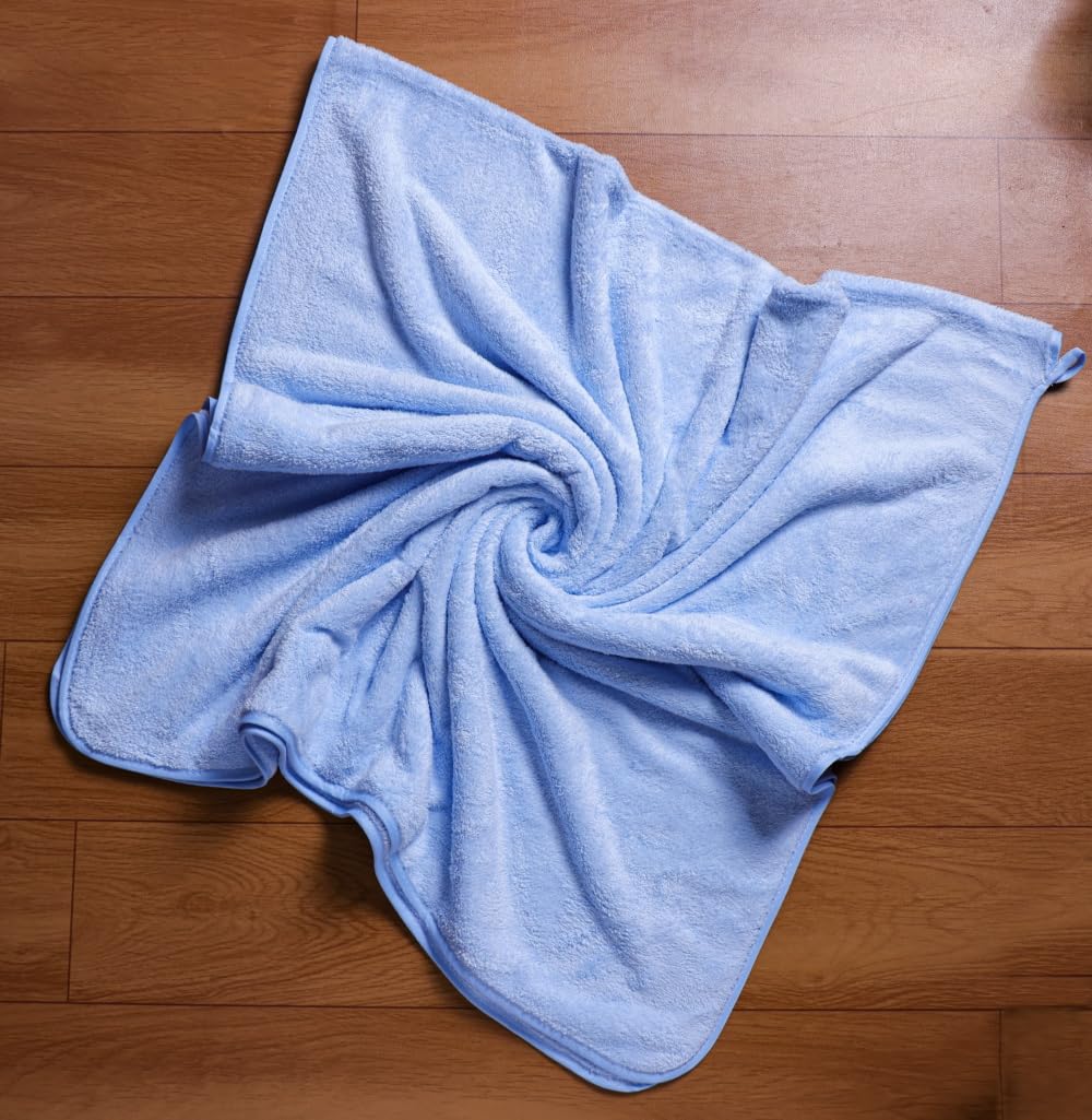 Fezora Microfiber Bath Towels | Extra Soft Plush & Quick Dry High Absorbency With Large Size Towels (Pack Of 2, Wine & Sky Blue)