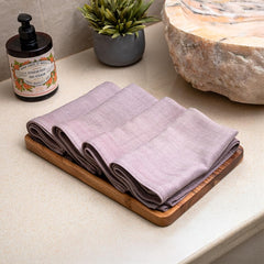 Debaans 100% Bamboo Hand Towels 800 Gsm | Buttery Soft, Ultra-Absorbent, Lightweight, Anti-Microbial, Hypoallergenic, Quick Dry Hand Towel (Set Of 4) - Plum