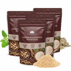 Saptamveda Premium Organic Ashwagandha Powder Withania Somnifera, For Men & Women | 250gm 0.5lbs Each Pack Of 4